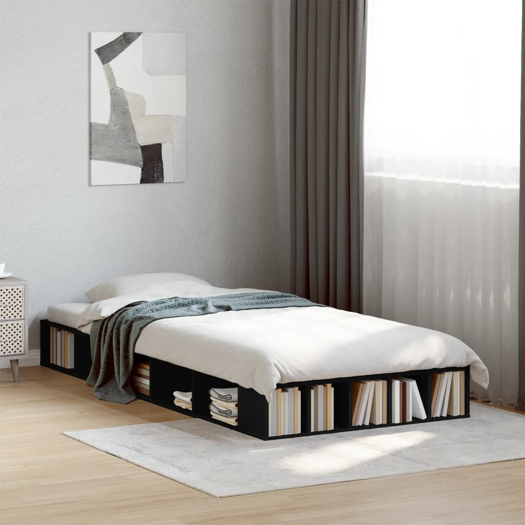 17 Stories Pappion Bed Black 75 x 190cm