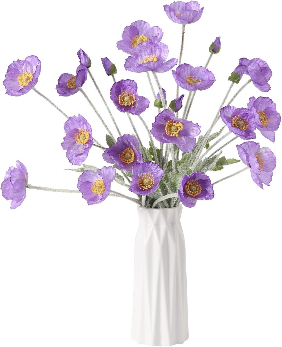 Set van 6 paarse kunstklaprozen voor tafel-, kantoor- en bruiloftsdecoratie