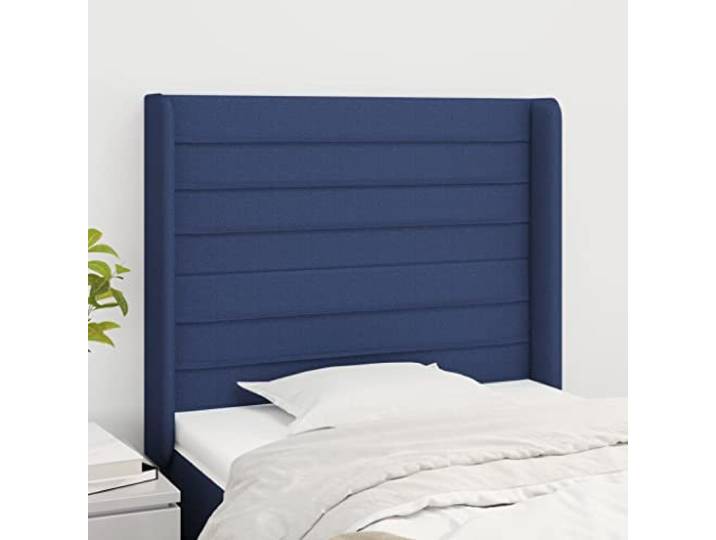 KTHLBRH Klassisches blaues Kopfteil für Betten mit Beinen aus massivem Lärchenholz, höhenverstellbar, elegantes Design und robustes Material