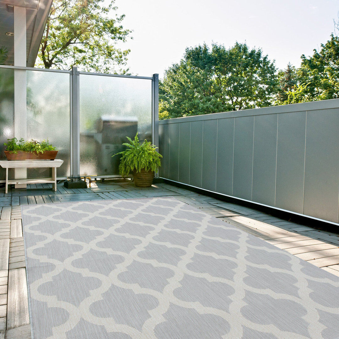 THE RUGS Ecology Collection Indoor / Outdoor Area Rug Gray Rectangle 140 x 200 cm