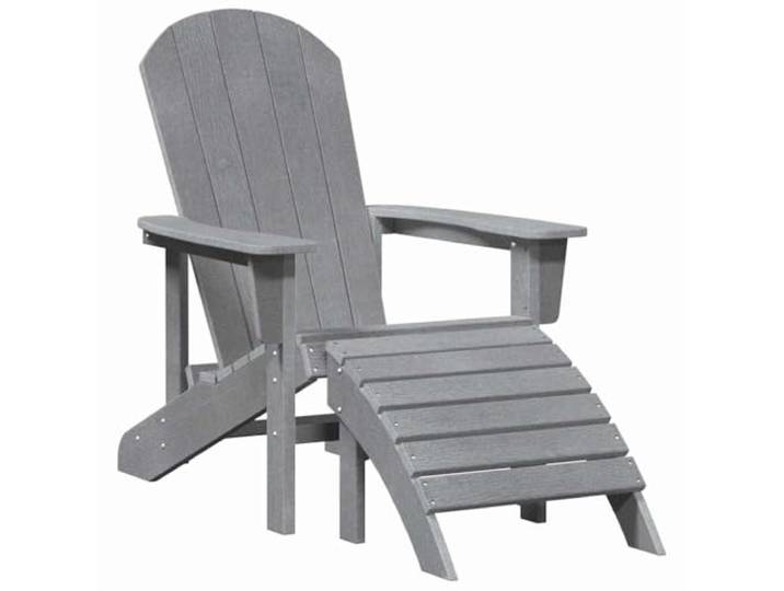 vidaXL Adirondack-Stuhl Hellgrau HDPE Zeitlose Adirondack-Form passt perfekt an jeden Außenbereich, Hergestellt aus strapazierfähigem HDPE-Material,