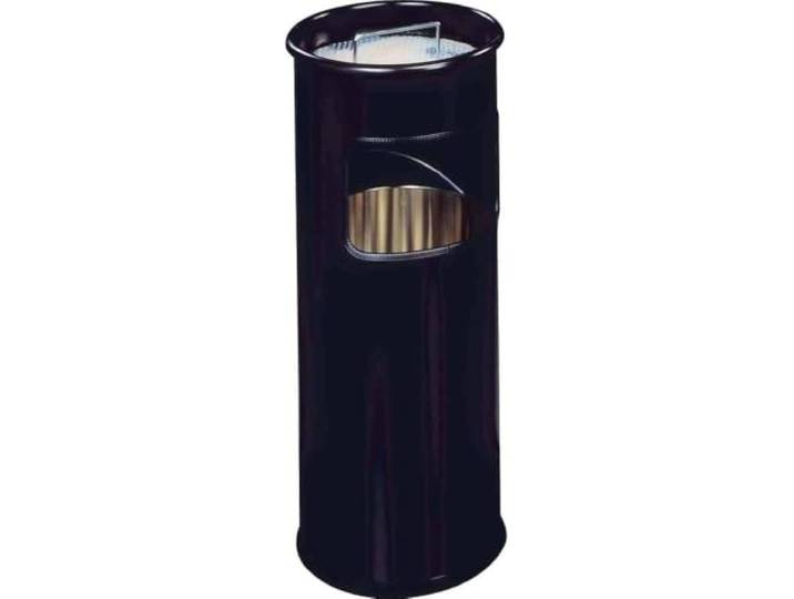 Durable Papierkorb Metall mit Ascher, entnehmbarer Inneneimer und Ascher, rund, schwarz, 333001