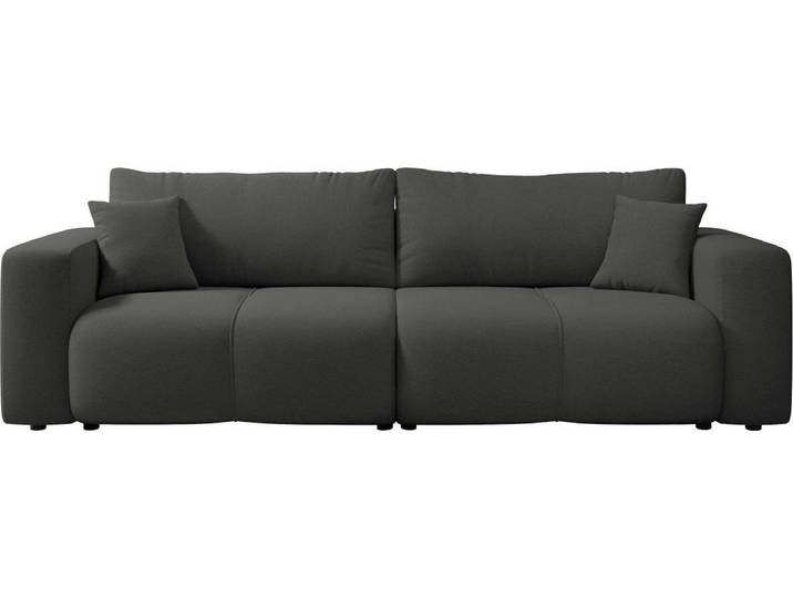MIRJAN24 Sofa Furyn, Schlafsofa mit zwei Bettkästen und Schlaffunktion, Wellenfeder, zwei Dekorative Kissen (Farbe: Velo 636)