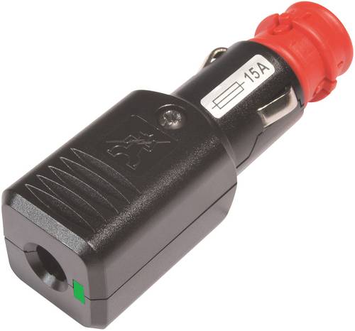 ProCar Universalstecker NG 15A LED mit Zugentlastung mit Sicherung, 12-24 Volt Belastbarkeit Strom max.=15A 12 V, 24V