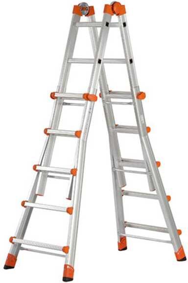 Gierre Peppina AL040DS - 2x10 marches, 5.70 m - Échelle télescopique en aluminium