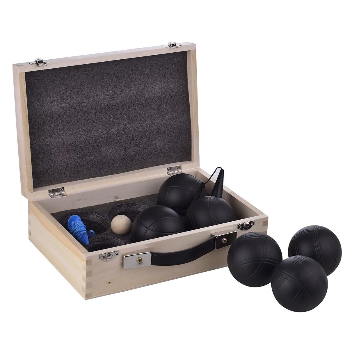 Laguiole Petanque Set In Holzbox Schwarz (6x, 69 mm) (40268155)