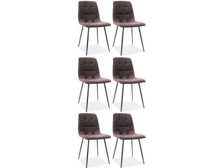 Feldmann-Wohnen Esszimmerstuhl Mila (6 St), braun 6er Set