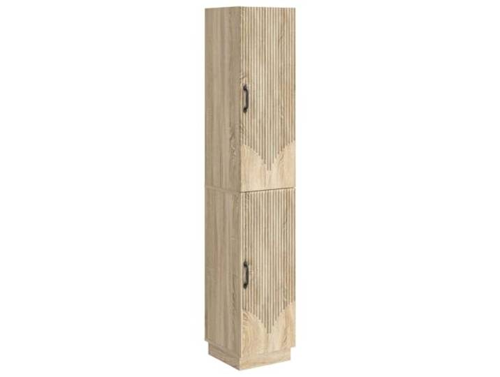 PUGYNBK Schrank-Set, 2 Stück, Sonoma-Eiche, technisches Holz Aufbewahrungsfächer, vielseitiges Design für Zuhause, modern und ergonomisch, einfache Reinigung