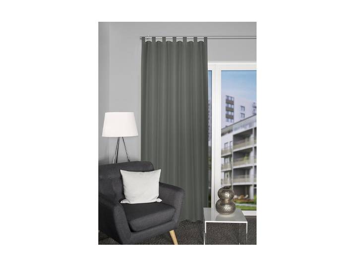Vorhang Stotz Decor AG Fjella , grau (anthrazit), B:130cm H:245cm, Polyester, Gardinen, Vorhang