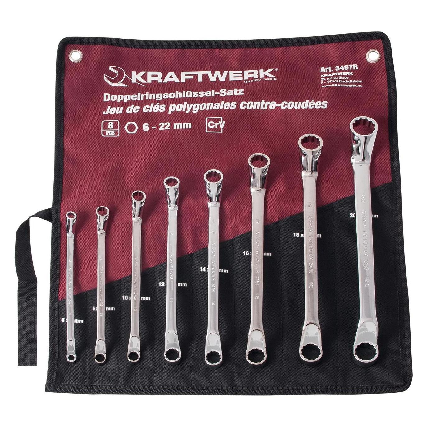Kraftwerk Doppelringschlüssel Satz 8 tlg. (22 mm) (3497R)