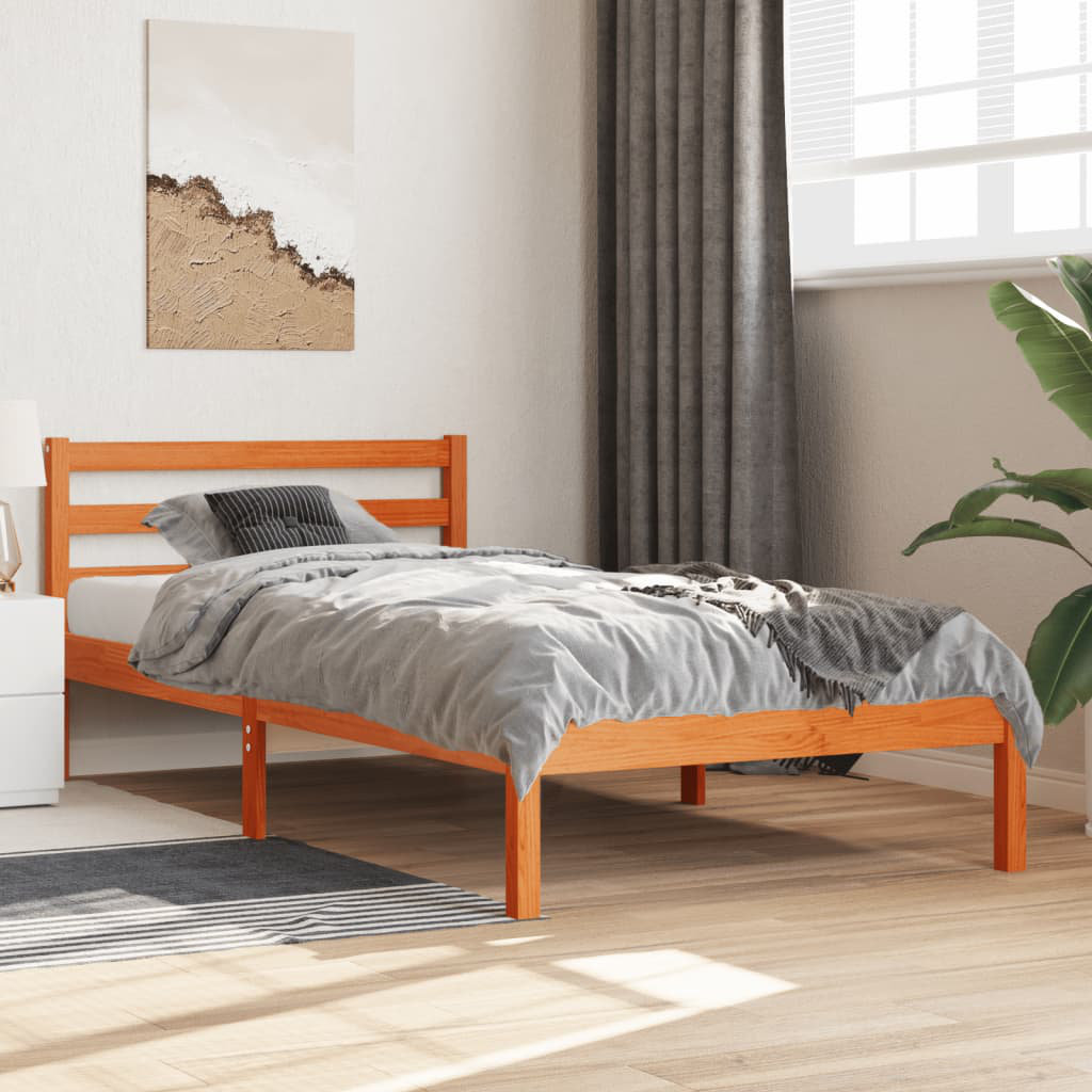 Norden Home Sadye Solid Wood Bed Wax brown Small Single (2'6)