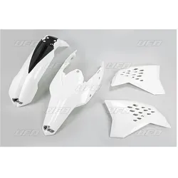 UFO, Motorrad Zubehör, KUNSTSTOFFSET KTM EXC '09-'10 FARBE WEISS (KT511E047)