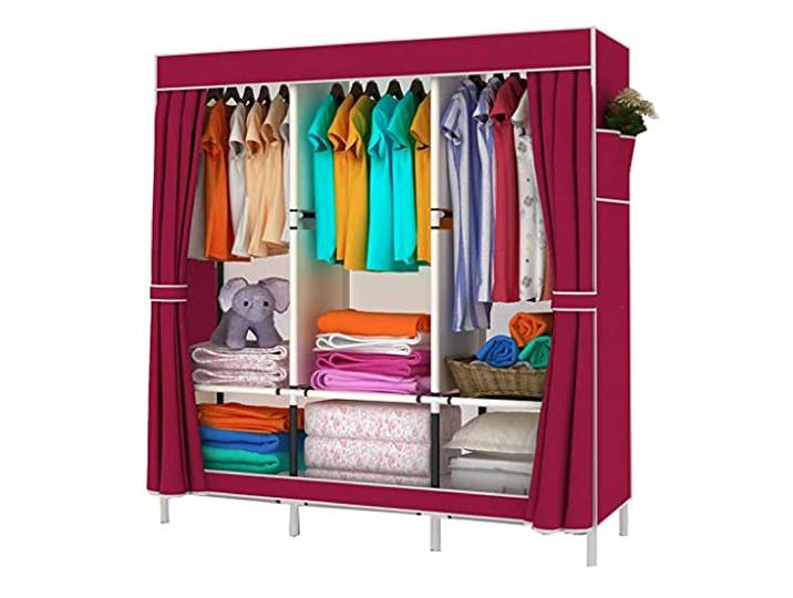 SDGBCXD Tragbarer Kleiderschrank, Stoff-Segeltuch-Kleiderschrank