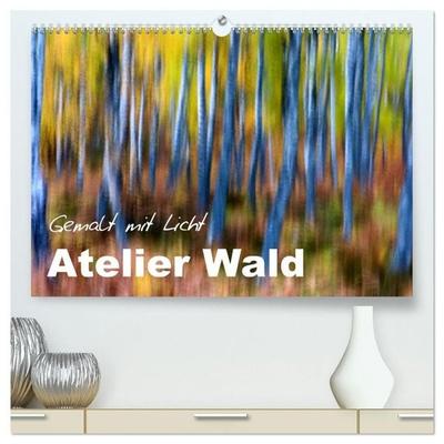 Atelier Wald - gemalt mit Licht (hochwertiger Premium Wandkalender 2027 DIN A2 quer), Kunstdruck in Hochglanz