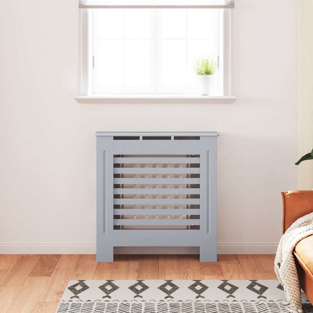 vidaXL Cache-radiateur MDF Gris 78 cm