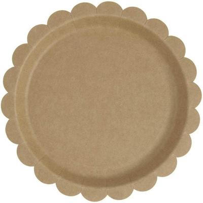 Pappteller Kraftpapier,, 8 Stk, 23 cm, 350 g/m²