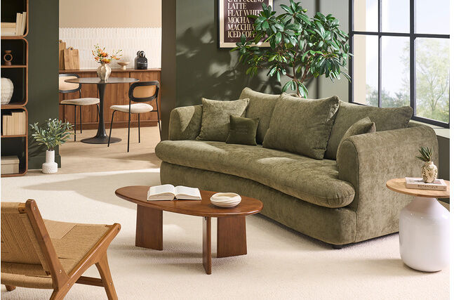 Miliboo Design-Couchtisch aus massivem Mangoholz, gebeizt, L100 cm WONKA
