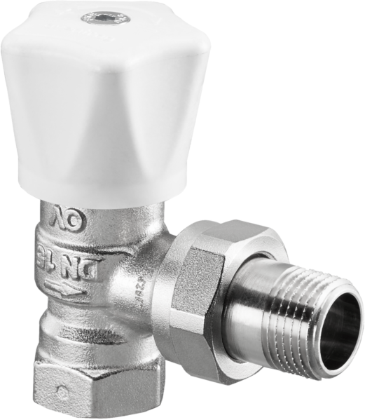 Oventrop Baureihe HRV Handregulierventil 1191503 3/8", Eck, Messing vernickelt