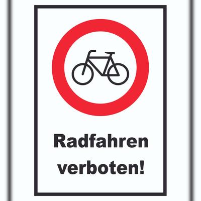 HB-Druck Radfahren verboten Schild A0 Rückseite selbstklebend