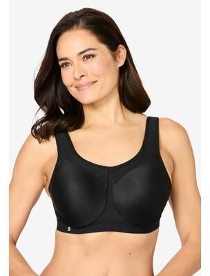 Plus Size Women's Glamorise® Wonderwire® High-Impact Underwire Sport Bra 9066 by Glamorise in Black (Size 36 F)