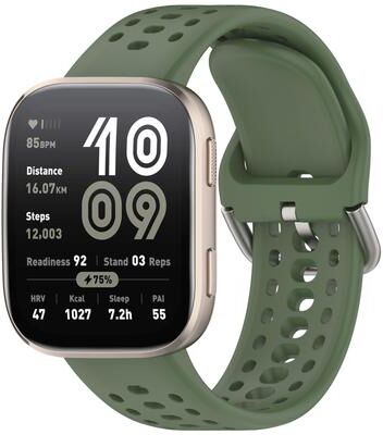 Everyday Crate Amazfit Bip 6 Bip Max Silicone Watch Band Quick Release Adjustable Replacement Strap dark Green