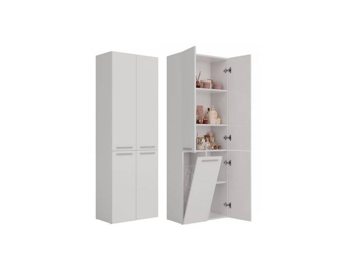 ibonto Hochschrank Badezimmerschrank & Regal Stilvoll Praktischer Aufbewahrung