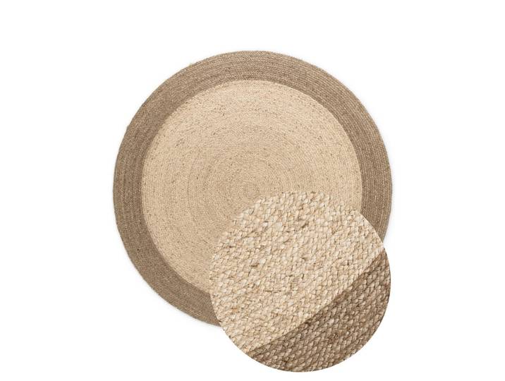 Hanse Home Juteteppich Looma, Creme, Greige, Uni, rund, für Fußbodenheizung geeignet, beidseitig verwendbar, in verschiedenen Größen erhältlich, pflegeleicht, strapazierfähig, Teppiche und Böden, Teppiche, Runde Teppiche