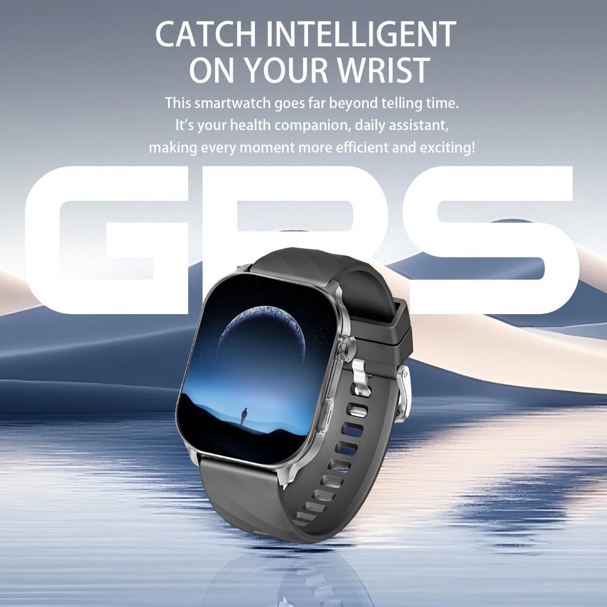 INF G21 Smartwatch mit Bluetooth-Anruf, 2.01 inch HD-Display, 5-Satelliten-GNSS, 100+ Sportmodi, kompatibel mit Da Fit App Schwarz