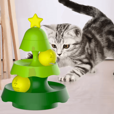 Inspire Picks 360 Rotating Slow Feeder Toy For Cats Interactive Treat & Snack Dispenser green