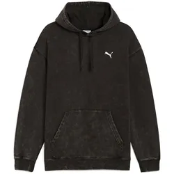 PUMA Essentials Elevated Relaxed Wash Fleece Hoodie Herren 01 - PUMA black S