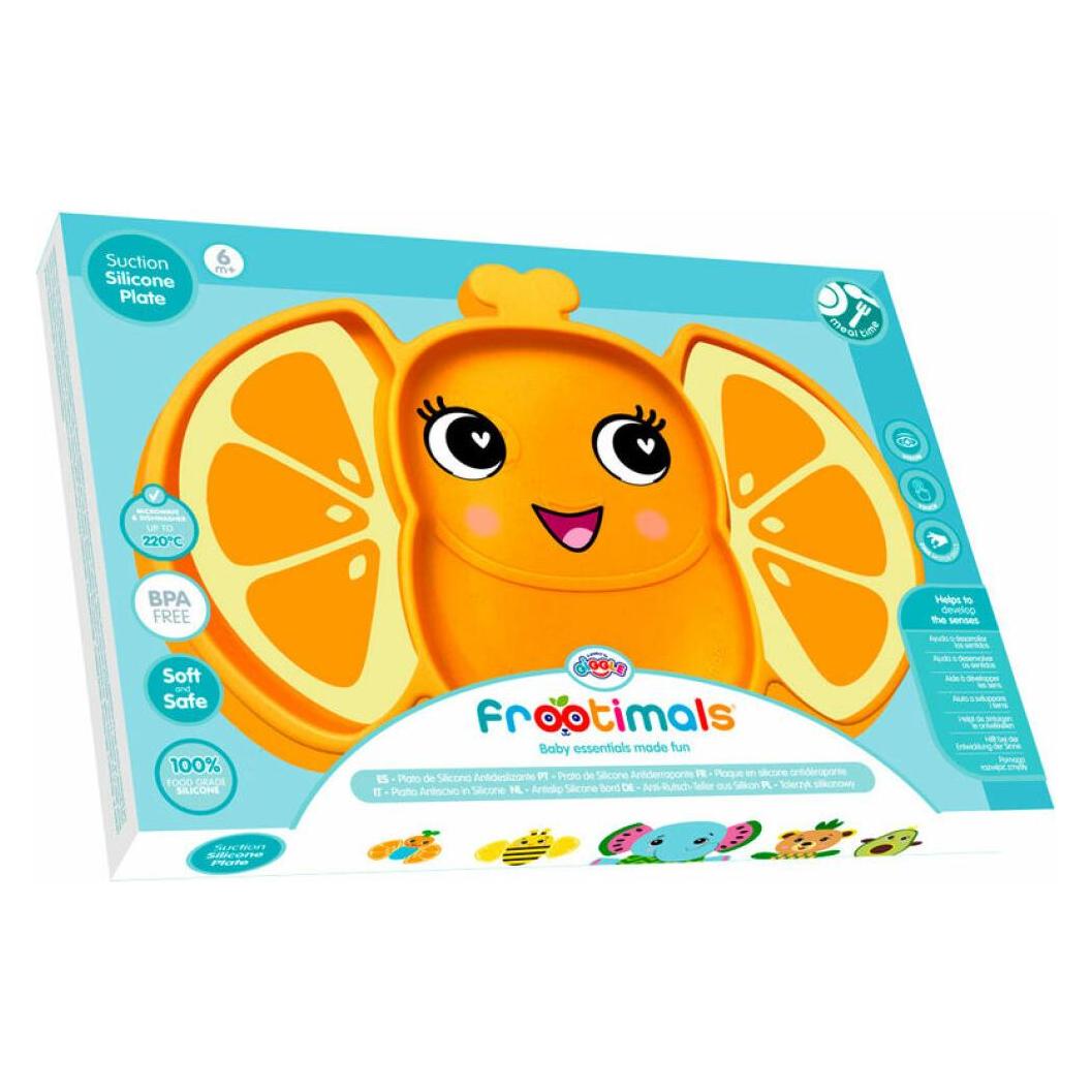 Kids Euroswan Frootimals Silikonteller OrangieFly orange rutschfest (34800787)