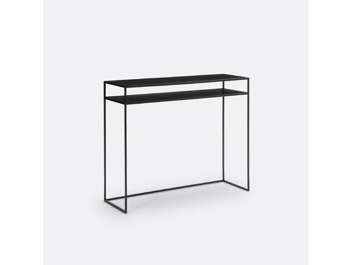 LA REDOUTE Console double plateau en métal acier, Miva Noir