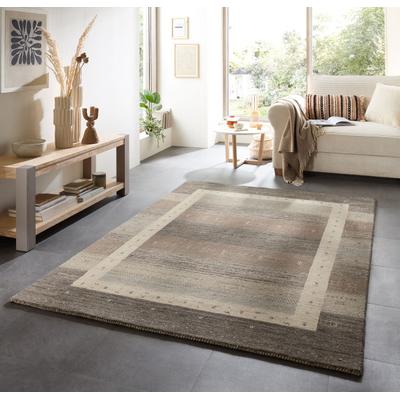 Wollteppich THEKO "Memu ZO-7406-24", grau, B:120cm H:12mm L:180cm, Schurwolle, Teppiche, Gabeh Design, reine Wolle, besonders flach, handgewebt, warme Farben