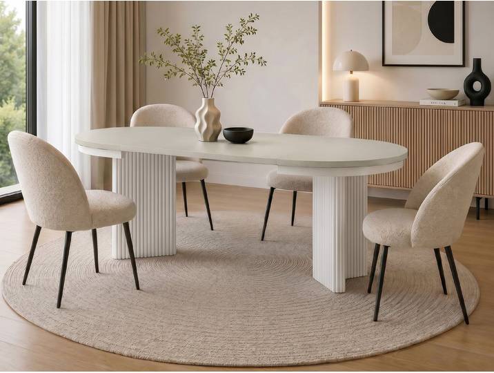 Beautysofa Esstisch PRESTIGE runder Design-Tisch ausziehbar Ø 100–180 cm oder Ø 120–200 cm (Metallbeinen, hitze- und verfärbung beständig), verschiedene Farben