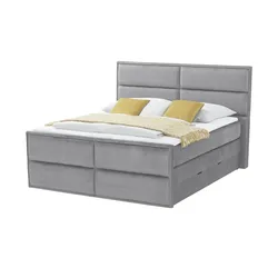 Boxspringbett mit Bettkasten  ¦ grau ¦ Maße (cm): B: 197 H: 136