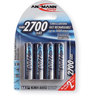 ANSMANN HR6 Nickel-Metall-Hydrid AA Mignon Akku 2500 mAh 4er Pack