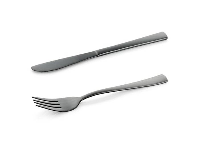 24 tlg. Besteckset schwarz matt,12 Gabeln, 12 Messer, Hamburg Fresh, Chromstahl 18/0