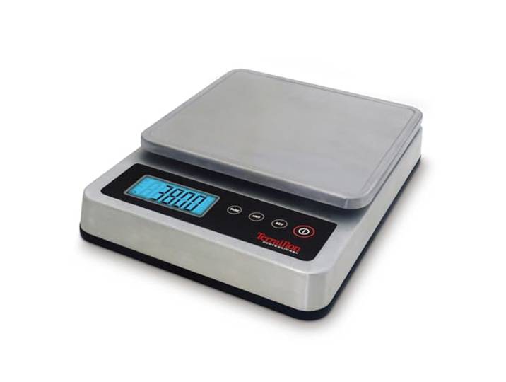 TERRAILLON - PRO 10 – Professionelle elektronische Küchenwaage, groß, abnehmbarer Tablett, Edelstahl, 29 x 18 cm, IP67, Kapazität 10 kg, Skala 1 g, LED-Display mit Hintergrundbeleuchtung – Edelstahl