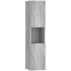 Helloshop26 - Moderne Badschrank Aufbewahrung 30 x 30 x 130 cm elegantes Design aus Holzwerkstoff grau