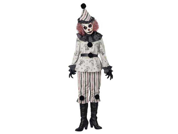Volwassen Vintage Creeper Clown Kostuum Jurk maat MEDIUM