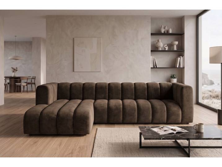 Kaiser Möbel Ecksofa Modulares GRAND L 318 im Velvet-Stoff Riviera, Ecksofa, modulares Ecksofa, großzügige Relaxzone