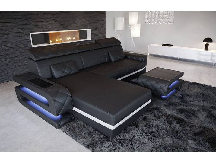 Couch Bologna L-Form in Leder