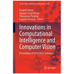 Innovations in Computational Intelligence and Computer Vision, Fachbücher von Vijaypal Dhaka, Thinagaran Perumal, Deepak Sinwar, Eugenio Vocaturo