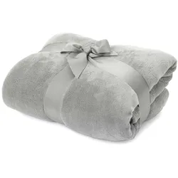 Lumaland Kuscheldecke - 220x240 cm - Sofadecke & Tagesdecke - Hellgrau