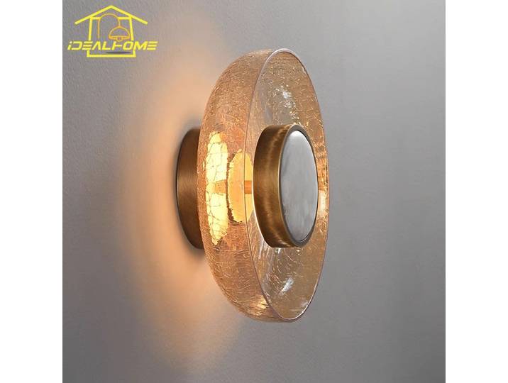 Applique murale LED en verre craquelé, design italien minimaliste, luminaires modernes, décoration d'intérieur, fond de salon, chambre à coucher