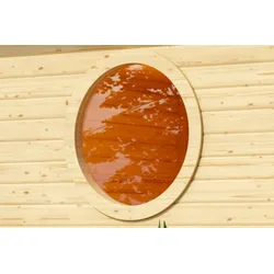 Karibu Saunafenster rund 80x80x6.6 cm für Außensauna oder Gartenhaus aus Sicherheitsglas