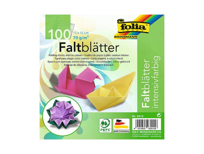 Folia Faltblätter 15 × 15 cm 70 g/m²