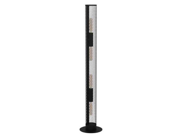 Eglo Lampadaire sur pied Redcliffe à 4 flammes\, luminaire au style industriel\, lampe de salon en métal noir avec interrupteur à pied\, douille E27