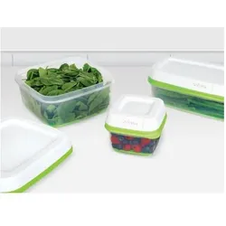 Sistema FreshWorks Quadratisch Box (e), Vorratsbehälter, Grün, Transparent, Weiss