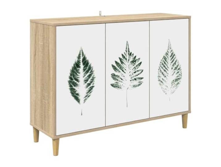 Kaorsrow Sideboard HANAU Sonoma 102x33x75 cm Kommode Holzwerkstoff Moderne Anrichte mit 3 Türen für Wohnzimmer und Flur. Erhöhte Beine verbessern Luftzirkulation und schützen Vorräte.